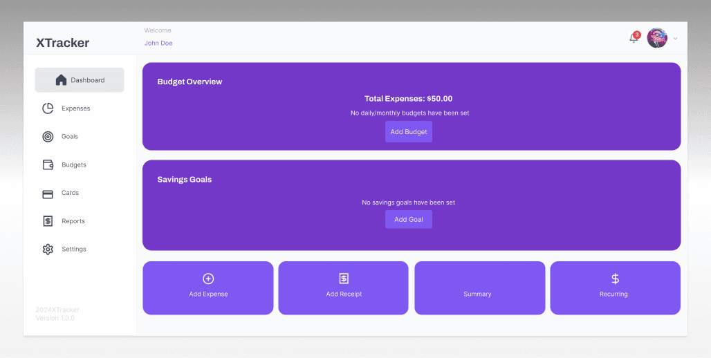 Illustration of Xtacker application dashboard